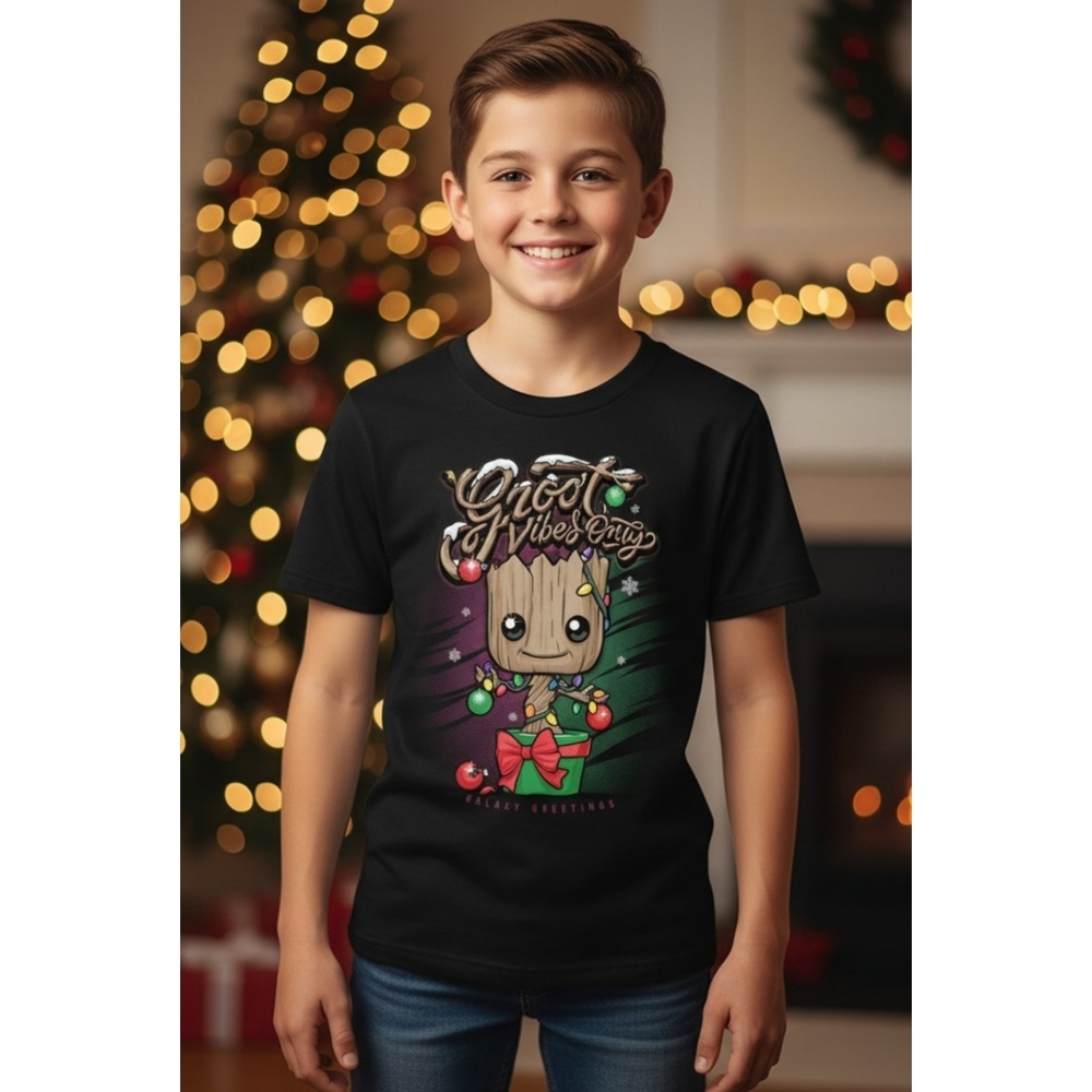 Funko Guardians 0f the Galaxy Holiday Groot Graphic Short Sleeve Tee Black M